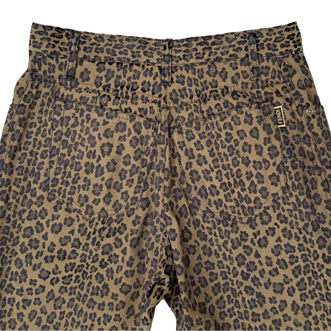 Vintage Fendi leopard print jeans (Size UK 8-10)