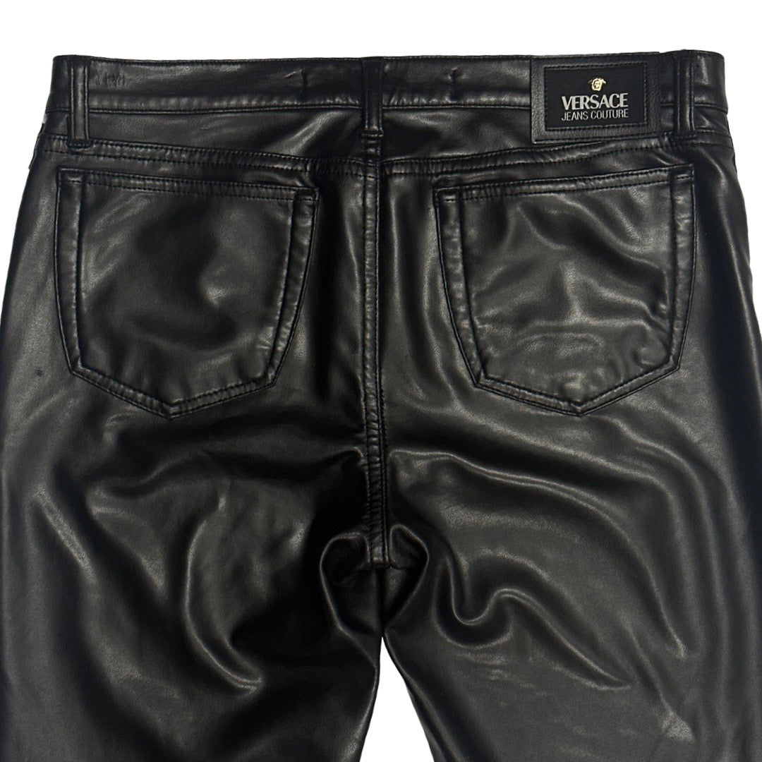 Leather trousers Versace Jeans Couture Black size 36 FR in Leather   21060434