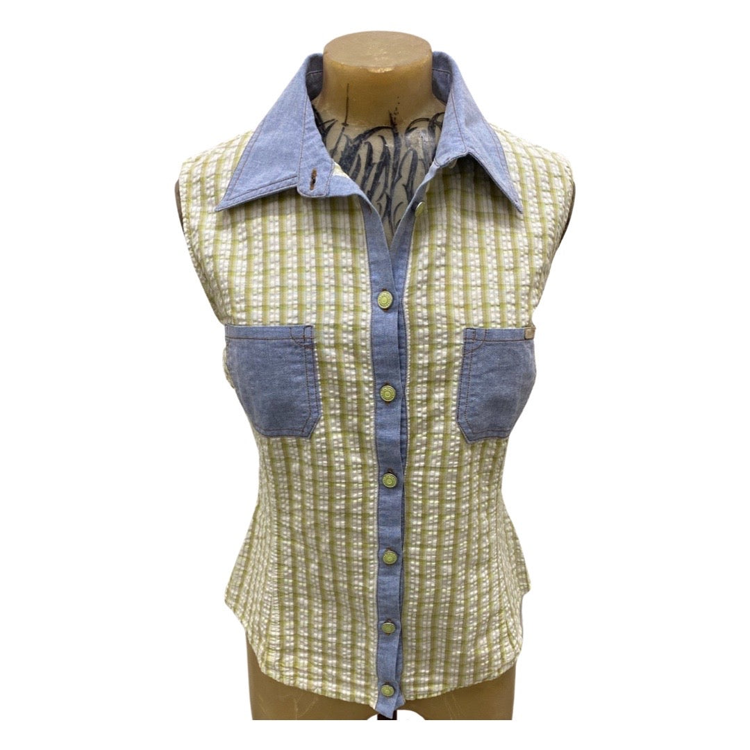 Vintage D&G Sleeveless Gingham Shirt (Size M)