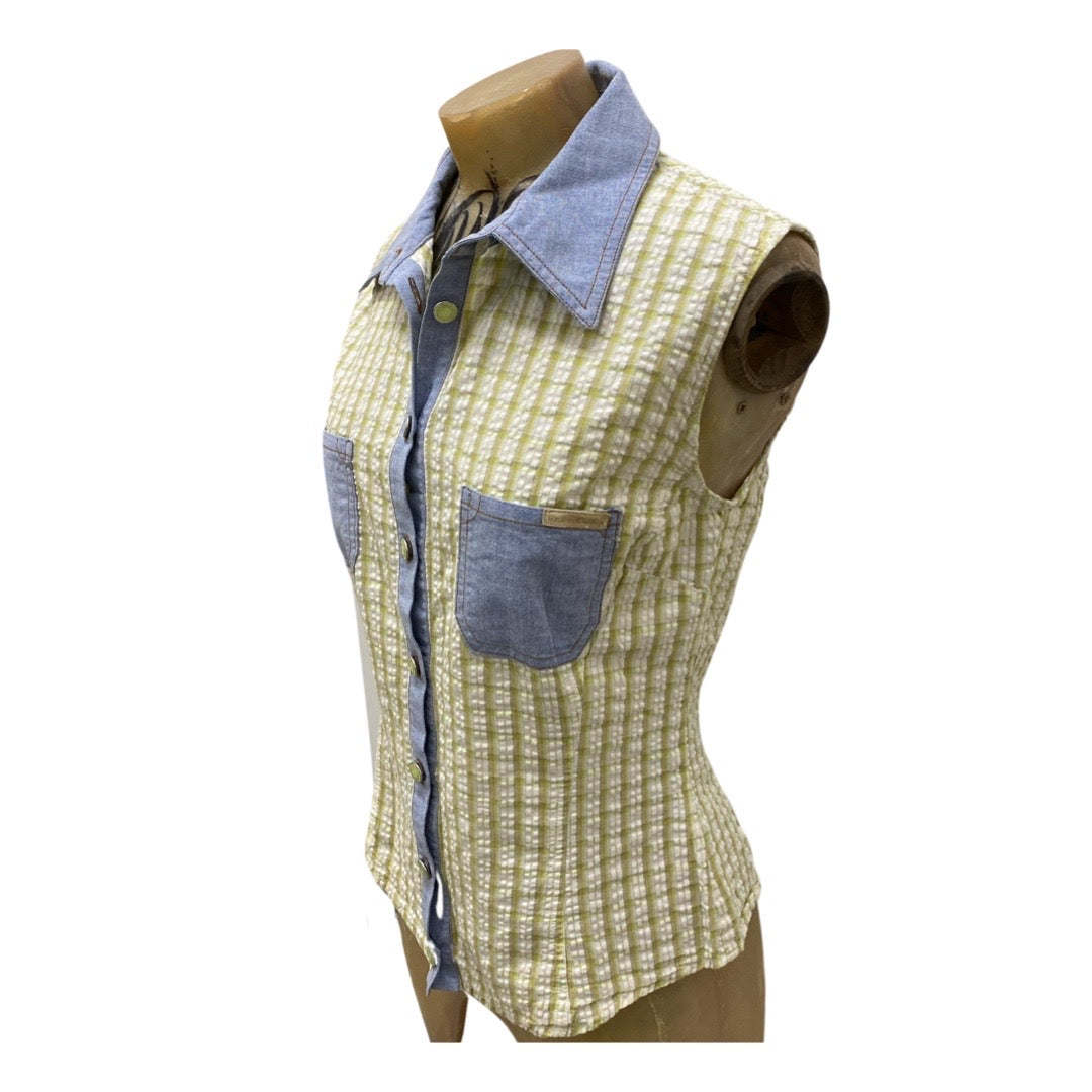 Vintage D&G Sleeveless Gingham Shirt (Size M)