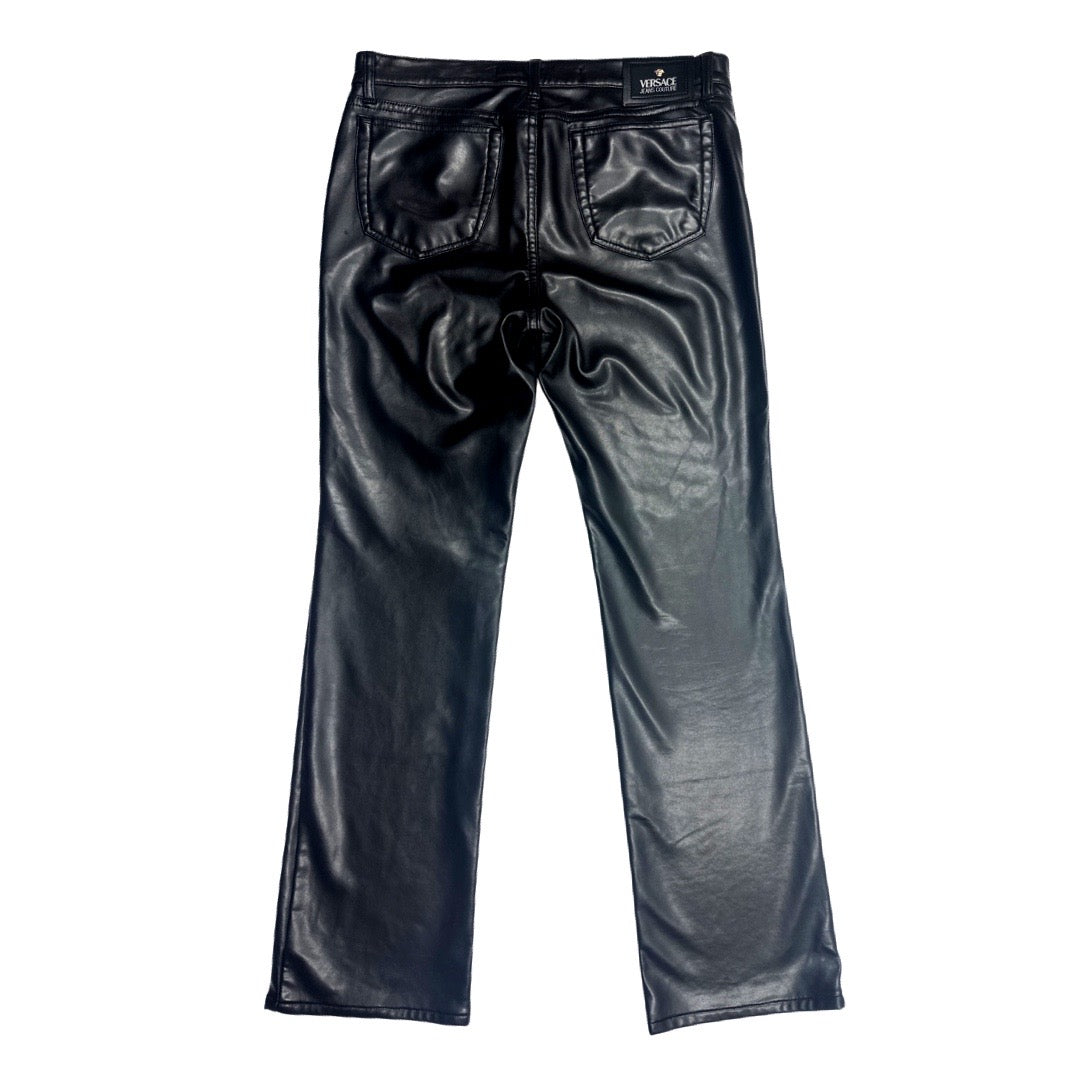Buy WERFORU Women's Double Grommet PU Leather Prong Belt Buckle Jeans  (Black, 34) at Amazon.in