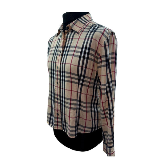 Vintage Burberry Women’s Shirt (Size L)