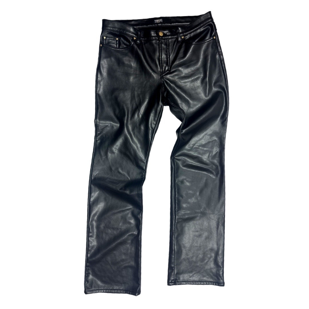 Vintage Versace Jeans Couture faux leather trousers (Size 33)