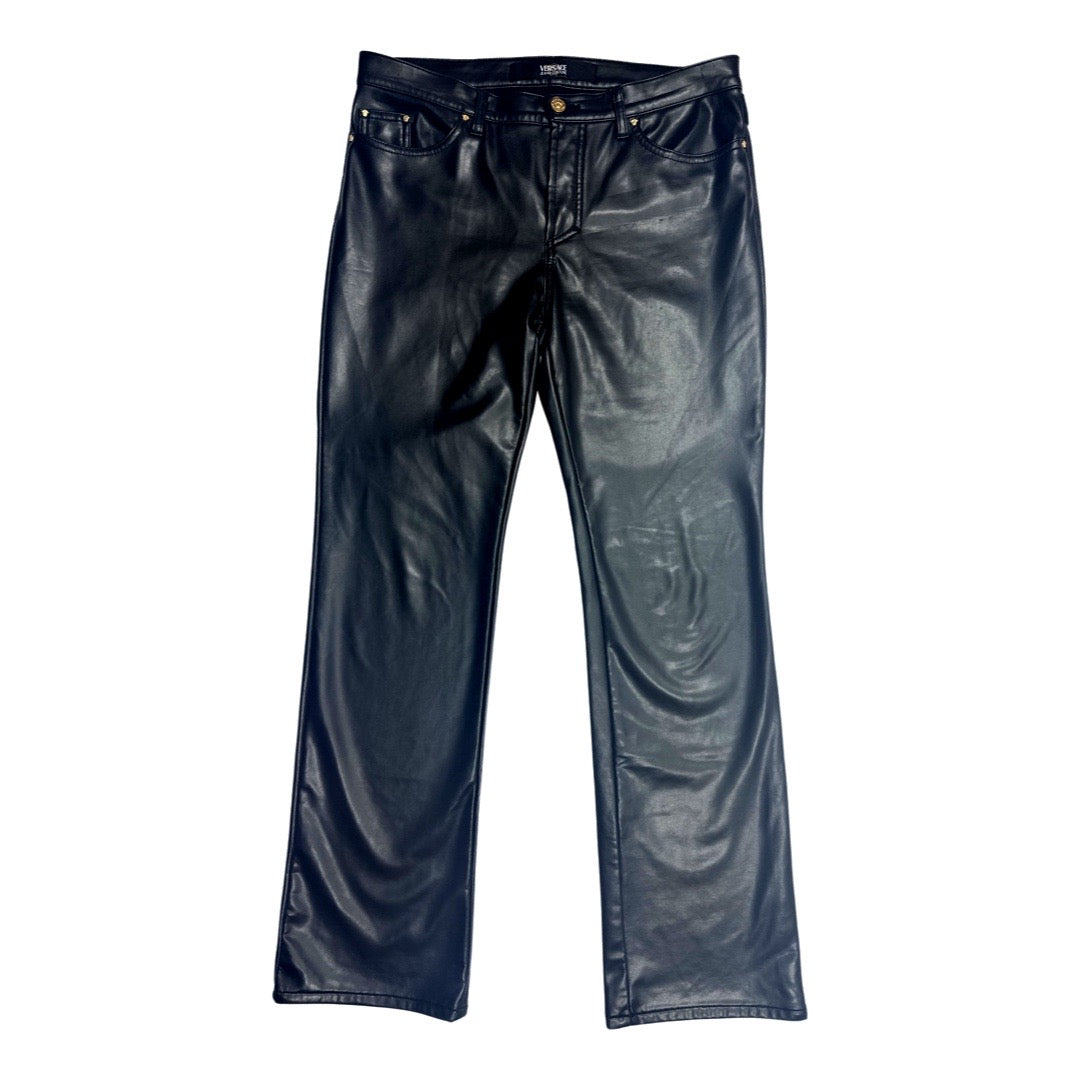 Vintage Versace Jeans Couture faux leather trousers (Size 33)