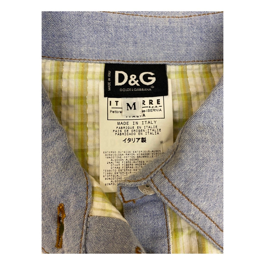 Vintage D&G Sleeveless Gingham Shirt (Size M)