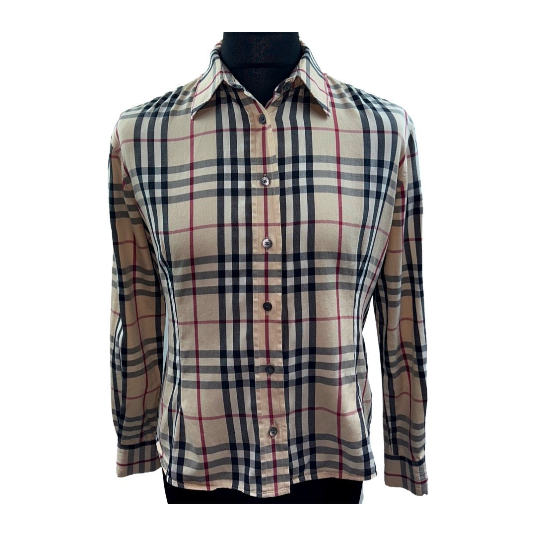 Vintage Burberry Women’s Shirt (Size L)